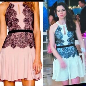 AS SEEN ON BCBGMAXAZRIA Leyla lace detail mini dress size 0